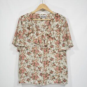 Vintage NOTCHES Floral Short Sleeve Blouse   Size Medium